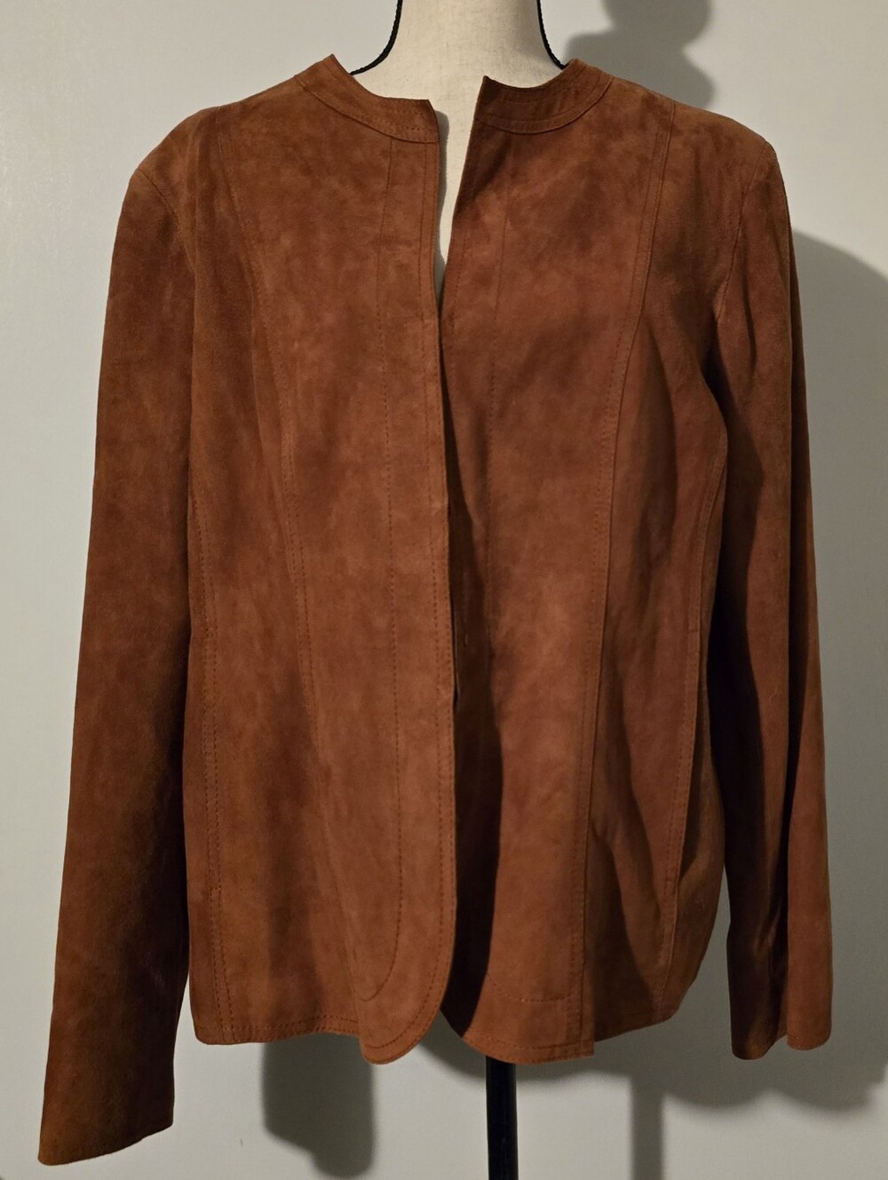 JONES NEW YORK SUEDE JACKET BLAZER LEATHER DRESSY CASUAL Copper Rust Sz 1X - Picture 9 of 10